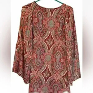 Fire Los Angeles Dress Size XS Hippy Boho Mod Pleated Bell Sleeves Super Cute